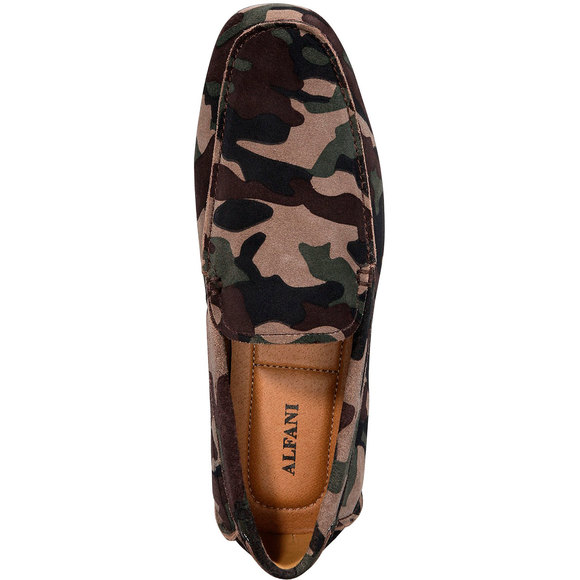 Alfani Mens Suede Leather Shoe Bromley Moe Toe Drivers Camo 8M - Picture 4 of 5